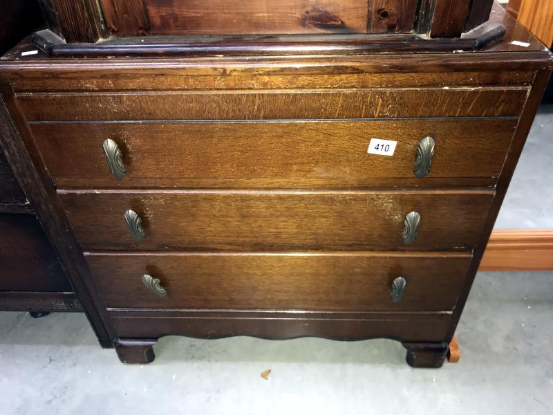 A 1930's 3 drawer chest of drawers