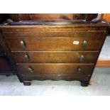 A 1930's 3 drawer chest of drawers