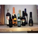 9 bottles of alcohol including Bailey's, Babycham etc.