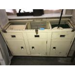 A Millersdale vintage metal cabinet (missing top).