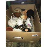 A box of miscellaneous pottery.