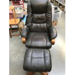 A swivel chair & footstool
