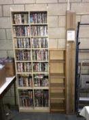 Over 300 Dvd's on a storage unit & 1 other & new CD storage shelves in box