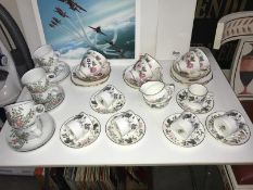 A Royal Worcester June Garland tea set and other tea ware including Royal Vale.