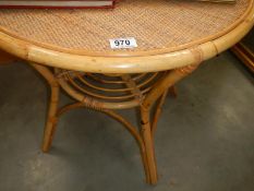 A round bamboo table