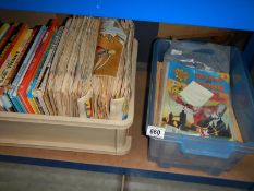 2 trays of comics and annuals