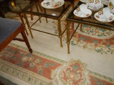 A good brass framed nest of tables