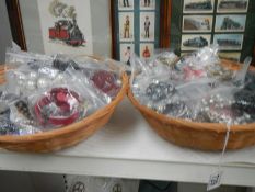 2 baskets of costume jewellery