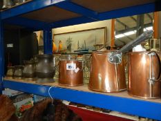 A quantity of brass and copper items