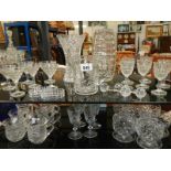 2 shelves of glassware including Waterford