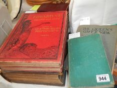 11 assorted vintage books including 1864/66 Bible with picture plates,