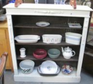 A pine painted book shelf