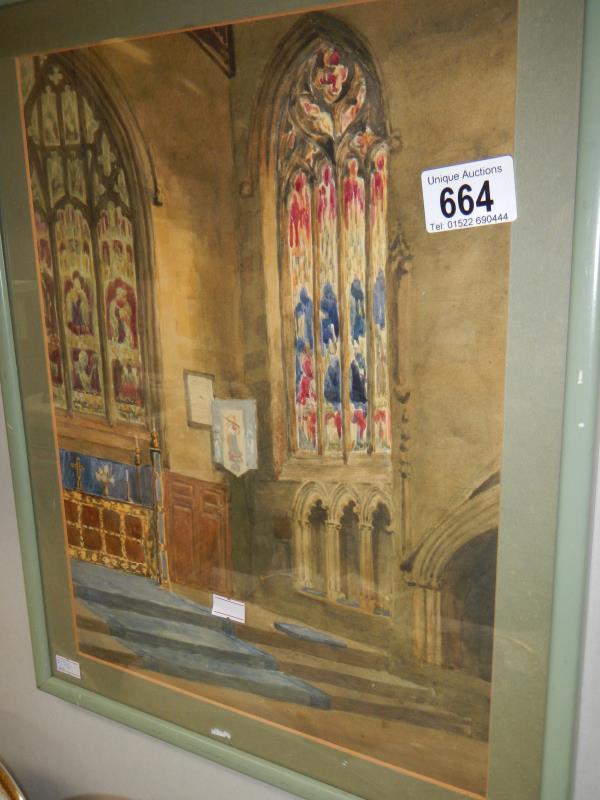 A 20th century watercolour of St Botolph's Boston Stump by Pearson