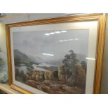 A good gilded frame and glazed lake scene