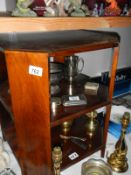 A 1950's dark wood octagonal 3 tier side table