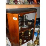 A 1950's dark wood octagonal 3 tier side table