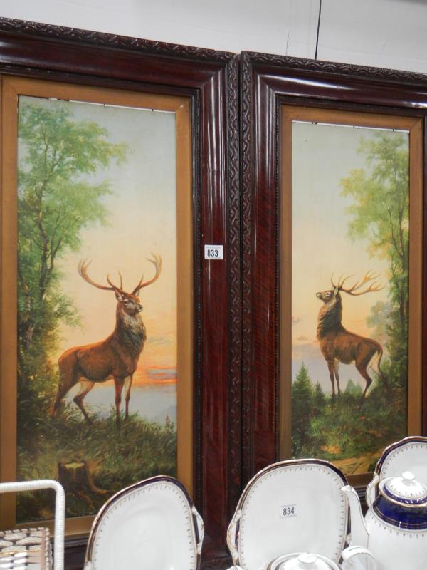 A pair of old stag pictures