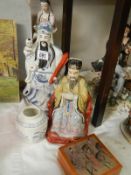 A quantity of old Chinese figures etc.