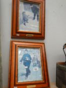 A pair of framed and glazed Lawson Wood policemen prints 'Bribery' and 'The end of the day'