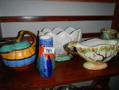 A Sylvac vase and posy bowl and 2 jugs and another posy bowl