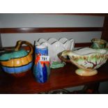 A Sylvac vase and posy bowl and 2 jugs and another posy bowl