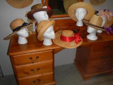 A pine dressing table with mirror back