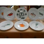 A collection of plates including Worcester