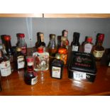 A small selection of whisky and other miniatures including Jack Daniels No.