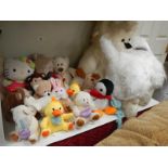 A quantity of soft toys and teddies