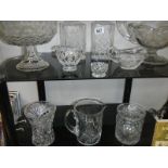 A good selection of cut glass