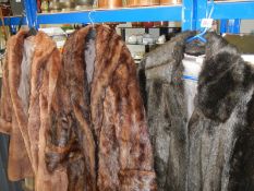 A quantity of faux fur coats