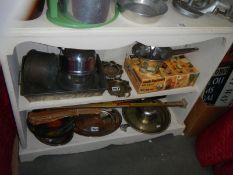 3 shelves of kitchenalia including vintage items