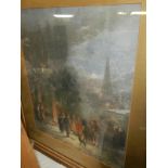 A framed and glazed print of the Carol Singers (Dodgson)