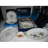 A quantity of boxed Aynsley wild Tudor items, some unboxed and a Royal Worcester Evesham dish etc.