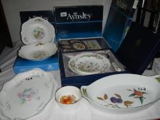 A quantity of boxed Aynsley wild Tudor items, some unboxed and a Royal Worcester Evesham dish etc.