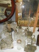 A selection of cruet stands, bottles etc.