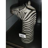 A Zebra head and neck vase