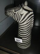 A Zebra head and neck vase