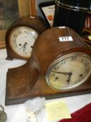 A Napoleon Hat mantel clock and a Smiths Enfield mantel clock (with keys)