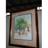 A good framed and glazed watercolour of a Street Scene