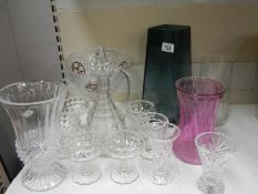 A good lot of glass ware including a decanter