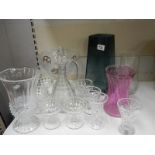 A good lot of glass ware including a decanter