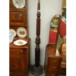 A mahogany 4 poster post lamp