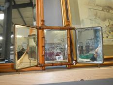 An old French triptych mirror