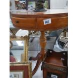 2 side tables including drum top table