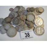 Approximately 340 grams of pre 1920 British silver coins.