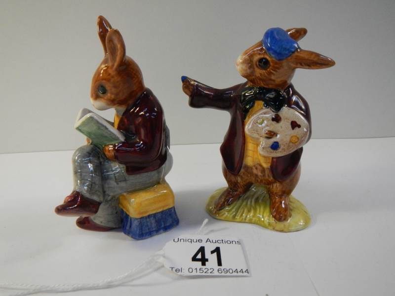 2 Royal Doulton Bunnikins figures being Grandpa's Stories 1975 and The Artist 1975. - Image 2 of 3