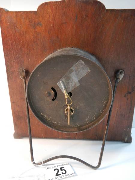 A good quality embossed silver plated mantel clock in good working order (8" wide x 8" high). - Image 3 of 4