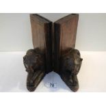 A pair of Black Forest book ends, 7.5" tall.