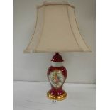 A hand painted table lamp